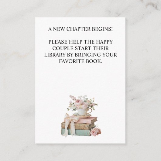 Elegante Bloemige Haar Volgende Hoofdstuk Bruidsui Informatiekaartje (Achterkant)