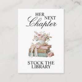 Elegante Bloemige Haar Volgende Hoofdstuk Bruidsui Informatiekaartje