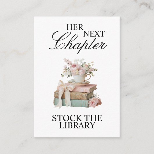 Elegante Bloemige Haar Volgende Hoofdstuk Bruidsui Informatiekaartje (Voorkant)