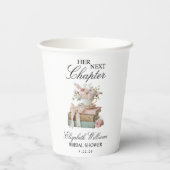 Elegante Bloemige Haar Volgende Hoofdstuk Bruidsui Papieren Bekers (Achterkant)