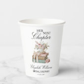 Elegante Bloemige Haar Volgende Hoofdstuk Bruidsui Papieren Bekers (Voorkant)