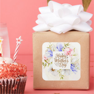 Elegante bloemige Happy Mother's Day sticker