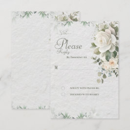 Elegante Bloemige Huwelijks RSVP Kaart