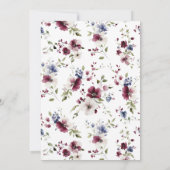 Elegante bloemige huwelijksjubileum uitnodiging (Achterkant)