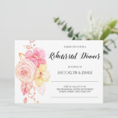 Elegante bloemige huwelijksrepetitie uitnodiging p (Staand voorkant)