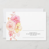 Elegante bloemige huwelijksrepetitie uitnodiging p (Achterkant)
