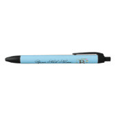 Elegante Bloemige Initiaal B Zwarte Inkt Pen (Bovenkant)
