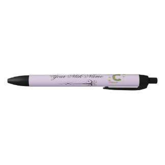 Elegante Bloemige Initiaal C Zwarte Inkt Pen