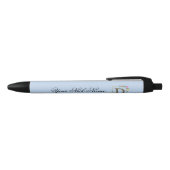 Elegante Bloemige Initiaal D Zwarte Inkt Pen (Bovenkant)