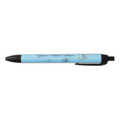 Elegante Bloemige Initiaal E Zwarte Inkt Pen (Bodem)