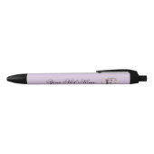 Elegante bloemige initiaal F Zwarte Inkt Pen (Bovenkant)