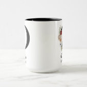 Elegante bloemige initialen op maat gemaakte mok c (Midden)