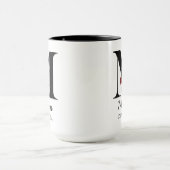 Elegante bloemige initialen op maat gemaakte mok c (Midden)