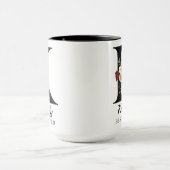 Elegante bloemige initiële aangepaste mok cadeau v (Midden)