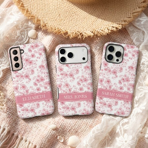 Elegante bloemige initiële cadeau voor haar bruilo samsung galaxy hoesje