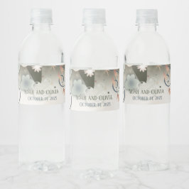 Elegante Bloemige Inspirerende Trouwdag Persoonlij Waterfles Etiket