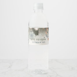 Elegante Bloemige Inspirerende Trouwdag Persoonlij Waterfles Etiket