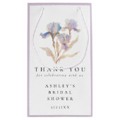 Elegante bloemige Iris bruidsfeest bedankbriefje c Klein Cadeauzakje (Achterkant)