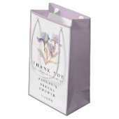 Elegante bloemige Iris bruidsfeest bedankbriefje c Klein Cadeauzakje (Achterkant Gekanteld)