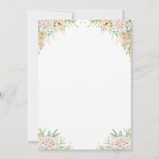 Elegante bloemige islamitische nikah-uitnodiging kaart (Achterkant)