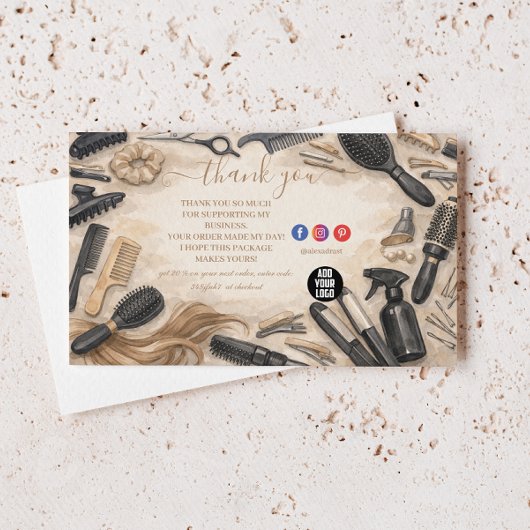Elegante Bloemige Kapsalon Ontwerp Bedankkaart