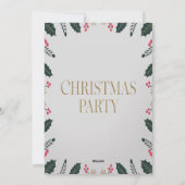 Elegante Bloemige Kerstparty Uitnodiging (Achterkant)