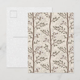 Elegante Bloemige Kleine Bloemknoppen Kunst Ansich Feestdagenkaart