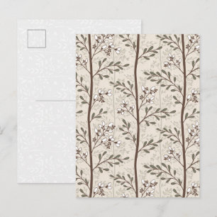 Elegante Bloemige Kleine Bloemknoppen Kunst Ansich Feestdagenkaart