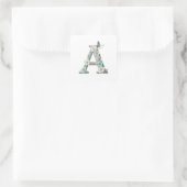Elegante Bloemige Kralen Je Initiaal A Stickers (Tas)