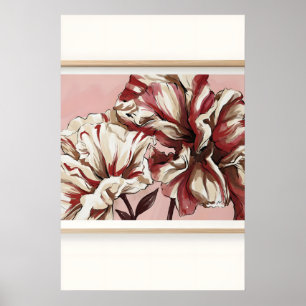 Elegante bloemige kunstprint, oversized bloesems poster