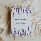 Elegante Bloemige Lavendel Bruiloftsfeest Bedankkaart