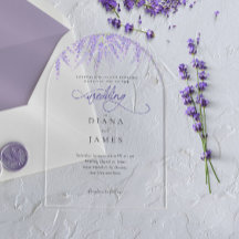 Elegante Bloemige Lavendel Calligrafie Bruiloft
