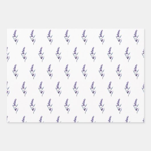 Elegante bloemige lavendel inpakpapier vel (Voorkant 2)