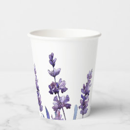 Elegante Bloemige Lavendel Papieren Bekers