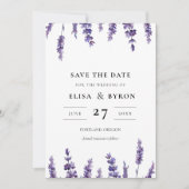 Elegante bloemige lavendel Save the date Kaart (Voorkant)
