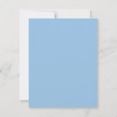 Elegante bloemige lichtblauwe platte Save The Date (Achterkant)