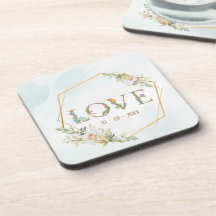 Elegante Bloemige Liefde Groene Goud