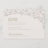 Elegante bloemige lila rustieke trouwreceptiekaart informatiekaartje (Voorkant)