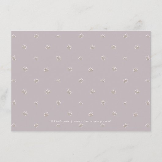 Elegante bloemige lila rustieke trouwreceptiekaart informatiekaartje (Achterkant)