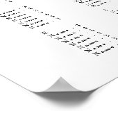 Elegante Bloemige Magnolia Alfabetische Zitplaatsk Poster (Hoek)