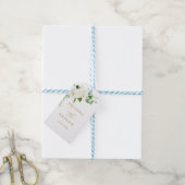Elegante Bloemige Magnolia Bruiloft Cadeaulabel (Met Touw)
