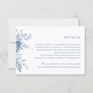 Elegante bloemige marineblauwe huwelijksdetails In Kaart
