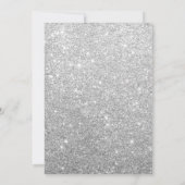 Elegante bloemige marineblauwe zilveren glans brui kaart (Achterkant)