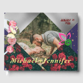 Elegante Bloemige Minimalistische Aangepaste Foto  Gastenboek (Voorkant)