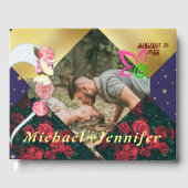 Elegante Bloemige Minimalistische Aangepaste Foto  Gastenboek (Voorkant)