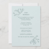 Elegante bloemige moderne Blauwgroen net getrouwd Kaart (Voorkant)