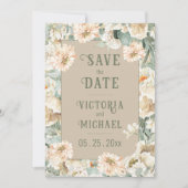 Elegante Bloemige Moderne Bruiloft Save The Date (Voorkant)