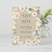 Elegante Bloemige Moderne Bruiloft Save The Date (Staand voorkant)