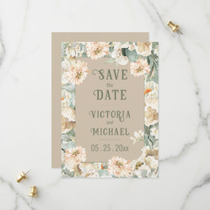 Elegante Bloemige Moderne Bruiloft Save The Date