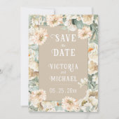 Elegante Bloemige Moderne Bruiloft Save The Date (Voorkant)
